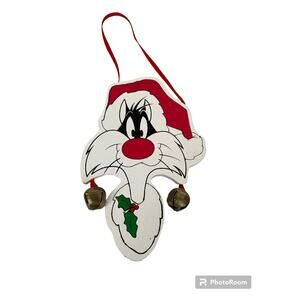 Vintage 1996 Kurt Adler Sylvester Wooden Ornament Disney Christmas Warner Bros